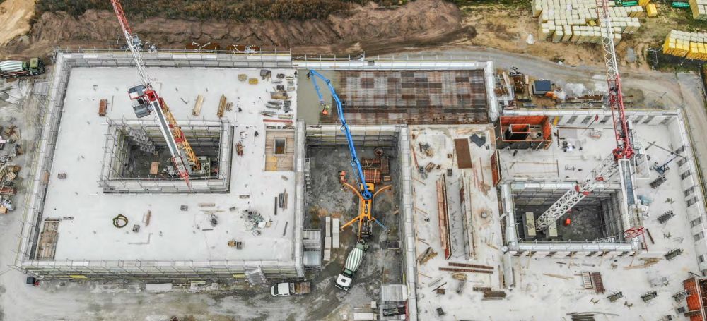 Emslandbeton auf einer Baustelle